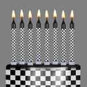 Cindeer 12 Pcs Racing Cars Themed Birthday Candles Black and White Checkered Flag Cupcake Topper for Racing Cars Party Decoration Baby Shower for Boys Children