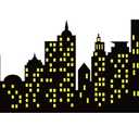 Geyee 59"x26" Hero Black City Skyline Backdrop Cardboard Skyscraper Decor, Large