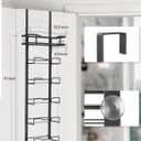 Aetyord Hanging Towel Racks for Bathroom No Drill - 6-Tier Over The Door Bath Towel Storage Organizer for Small Bathrooms - Tiered Back of Door Towel Holder Hanger for Rolled Towels RV Camper Black