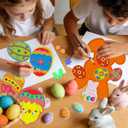 100 PCS Easter Crafts Kit for Kids DIY Foam Stickers - Bunny Eggs Baby Chicks Cutouts for Easter Bulletin Board & Classroom Decorations, Spring Party Home Wall Decor Crafts Supplies