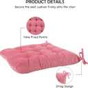 4 Pack Square Seat Cushion Chair Pads for Kitchen Dining Chairs, Soft Comfort Velvet Chair Mat Pillow Cushions with Ties for Office Desk Living Room Tatami 15.5", Pink