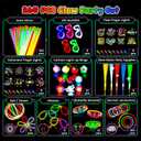 LovesTown 260PCS Glow in the Dark Party Supplies for Kids Adults, Light up Party Favors with LED Glasses Glow Sticks Bulk Finger Lights Light up Rings for Goodie Bags Fillers Raves Accessories