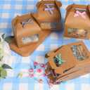 Maitys Chicken Birthday Party Favor Boxes Farm Animal Foldable Chicken Box with Raffia Grass Bowknot Paper Straw Gift Treat Goodie Boxes Decor for Adopt Chick Party Birthday(24 Pcs,Classic Style)