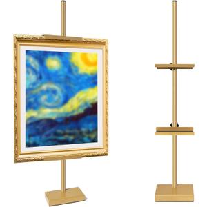 GRETJOB Adjustable Tabletop Easel Stand, 29" Picture Easels for Display Metal Picture Frame Holder Stand Table for Art, Photo (Gold)