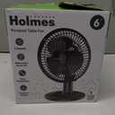HOLMES 6" Table Fan, 75° Oscillation, 3 Speeds, 15° Adjustable Head Tilt, Ideal for Home, Bedroom or Office, Black