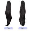 ponytail extension,24" claw clip hair extensions ponytail Long straight Hair Extension Natural Looking Synthetic Hairpiece for Women Natural Black
