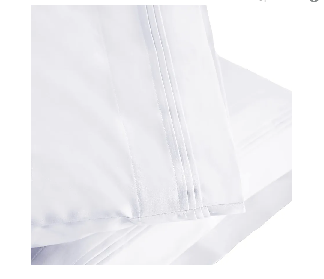 SUPERIOR 1000 Thread Count Egyptian Cotton Pillowcase Set, Pillow Covers for All Pillows and Sleepers, Soft Pillowcases for Bed Fashion, Basics, Large Cases, 2-Piece Set- Standard, White