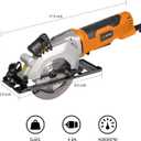Power Circular Saw, 4.8A Mini Circular Saw with Laser Guide,4000RPM Corded Saw Equipped with 3 Pcs 4-1/2" Blades, Maximum Cutting 1-11/16" at 90 and 1-1/8"at 45 for Wood, Soft Metal, Plastic