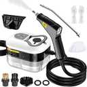 2500w Steam Cleaner,6 Adjustable Levels,1.2L Large Capacity,15s Fast Heating Hand Held Steam Cleaner with 5 Brush Heads&Gloves,Portable Steamer for Home Tile Floor Couch Cleaning