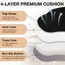 Kafiso Windsor Dining Chair Cushions Set of 4, Thick Non Slip Kitchen Chair Pads with Ties & Removable Washable Cover, Indoor Seat Cushion 17" x 16" x 2", Black