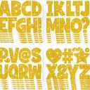 216 Pcs Bulletin Board Letters 24 Sheets Large Letter Stickers Glitter 4 Inch Alphabet Stickers Vinyl Self-Adhesive Stick on Letters for Bulletin Poster Board Craft Mailbox Home Classroom Decor(Gold)