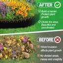 15ft Thicken Sturdy Garden Edging - 4.3in Raised & Easy to Install Plastic Flower Bed Border, Splicable Landscaping Edgings for Outdoor Yard Lawn Landscape Decorations