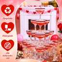 Zopeal 50 Pcs Valentines Plastic Martini Glasses Bulk 5 oz Red Disposable Margarita Cocktail Champagne Tower Coupe Glasses Unbreakable Stackable Wine Cups with Stem for Wedding Party Favors