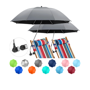 2 PACK Chair Beach Umbrella with Clamp, 360 ° Adjustable Umbrellas for Chair, UPF50+ Umbrellafor Beach Chair, Patio Chair, Wheelchair, Camping Chair, Golf Carts (Chair Not Included)