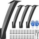 Heavy Duty Arc 45 Degree Angle Bracket, Wood Pergola Bracket Kit-4 Pcs for 4''x4'' Post, Pergola Accessories, for Gazebos, Decks, Porches, Log Cabins etc., Wood Post and Beam Angle Support Brackets