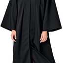 GradPlaza Matte Graduation Cap and Gown 2026 Tassel Year Middle High School College for Adult Graduation Robe (Black)