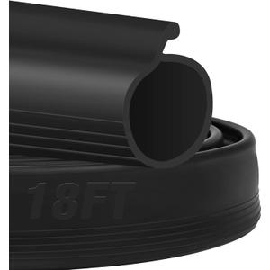 ToLanbbt 18FT Garage Door Seals Bottom Rubber 0.19" P Bulb Bottom Weather Seal, Weatherproof Replacement Weather Stripping Compatible with Overhead Door (18 FT, Black)