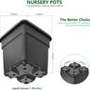 10-Pack 2 Gallon Square Planter Nursery Pots, Flower Plant Container Injection Molded Plastic Nursery Pots Gardening Pots for Indoor Outdoor Vegetables, Succulents, Black