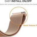 3 x KOREDA for Samsung Galaxy Watch 7 6 5 4 FE 40mm 44mm/Galaxy Watch 5 Pro 45mm/Watch 6 4 Classic 42mm 46mm 43mm 47mm Bands, 20mm Stainless Steel Metal Band (2 Pack Rose Gold)