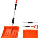 Snow Shovel for Driveway, 43" to 50" Retractable Detachable Lightweight Plastic Snow Shovels with D-Grip Handle, Large Capacity, Ideal for Women & Seniors, Garden/Car/Outdoor Use