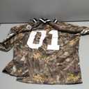 RoseSeek Women's Number Print Mesh Oversized Jersey Shirts Striped Trim Half Sleeve Baggy Camo Graphic Tees (Large, Multicolor)