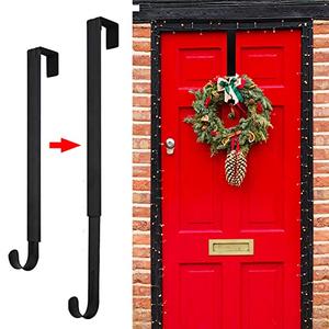 GP Life Wreath Hanger for Front Door, Adjustable from 15 to 25 Inches Hanger, 20 lbs Larger Door Upgrade Christmas Fall Wreaths Decorations Hook (Black) GP Life Wreath Hanger for Front Door, Adjustable from 15 to 25 Inches Hanger, 20 lbs Larger Door Upgrade Christmas Fall Wreaths Decorations Hook (Black)