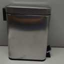 Step Pedal Small Bathroom Trash Can With Lid,6 Liter / 1.6 Gallon Stainless Steel Bathroom Garbage Can,Mini Rectangle Trashcans for Bedroom,Toilet,Living Room and Office Covered Waste Basket,Silver