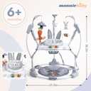 Baby Activity Center, Baby Jumper Activity Center with Music, Interactive Toys, 360° Rotating Seat, 3 Adjustable Heights, Infant Activity Jumper for 6+ Months (Rabbit)