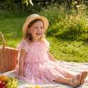 Arshiner Little Girl Dresses Ruffle Sleeves Tiered Tulle Tutu Dress Toddler Girls Summer Fashion Clothes 2-7T (Pink)