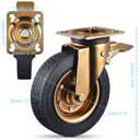 8 Inch Heavy Duty Casters Set of 4 (2 Locking Swivel & 2 Non-Locking Swivel), 3200Lbs Capacity, Large Solid Rubber Wheels for Workbench, Cart, Trolley, Wagon and Chicken Coop Industrial Plate Mount