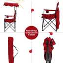 LET'S CAMP Camp Chair with Shade Canopy Folding Camping Recliner Chair with Carry Bag for Outdoor Camping Hiking Beach, Heavy Duty 350 LBS