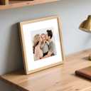 upsimples 12x12 Frame, Natural Solid Wooden Picture Frames, Display 8x8 with Mat or 12 x 12 Without Mat, Wall or Tabletop, 1 Pack, Natural
