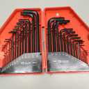 EFFICERE 30-Piece Premium Hex Key Allen Wrench Set, SAE and Metric Assortment, L Shape, Chrome Vanadium Steel, Precise and Chamfered Tips | SAE 0.028-3/8 inch, Metric 0.7-10 mm | In Storage Case