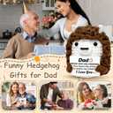 2 x Valentines Day Birthday Dad Gifts from Daughter Son Wife for Dads Fathers Men Present, I Love You Dad Gift for Daddy Papa Bonus Step Father, Crochet Hedgehog Gift Ideas