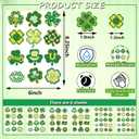4 x 88Pcs St Patricks Day Temporary Tattoos Adult Shamrock Face Stickers Woman Irish Temporary Tattoo Stickers for Body St Pattys Accessories Irish Party Decor(clover88)