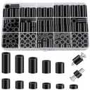 Neng-Q 260 Pcs Nylon Round Outlet Spacers ID 6.2mm,OD 11mm, 3mm 4mm 5mm 6mm 8mm 10mm 15mm 18mm 20mm 25mm Length, Assortment Kit Without Threaded, Suitable for M6 Screws Hardware Spacer Bracket