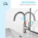 CREA Bar Sink Faucet, Bathroom Kitchen Faucet Brushed Nickel Pre Wet Small Mini Kitchen Bath Utility Marine Faucet Single Hole Stainless Steel Farmhouse Vanity Lavatory Faucets Outdoor