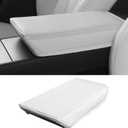 FREESOO Center Console Armrest Cover for Tesla Model Y Juniper(2025-2026) & Model 3(2024-2026), Leather Center Console Cover for Tesla Model 3/Y Interior Console Protector Accessories, White