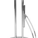 Spectrum Euro Paper Towel Holder with Tension Arm Countertop Kitchen Organizer Paper Roll Stand One Handed Tear Arm, Weighted Base Paper Towel Roll Dispenser Fits Standard Jumbo Rolls, Chrome