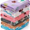 Luciphia 1 Pack 6 Dog Blankets Cat Soft Fluffy Fleece Pet Blanket Warm Cute Print Design Puppy Kitten Doggy Paw Medium(30"x20")