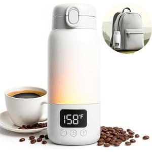 17 Oz Electric Heated Coffee Mug Rechargeable for Travel Z6 Self Heating Smart Temperature Control Warming Heated Travel Coffee Mug On The Go Coffee Cup with 5-12H Battery Life Gift