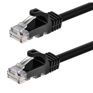 Monoprice Cat6 2ft Black Patch Cable UTP 24AWG 550MHz Pure Bare Copper Snagless RJ45 Flexboot Series Ethernet Cable