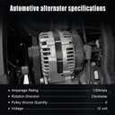 Alternator Compatible with Cruze L4 1.8L 2011-2016, Alternator replacement for 11560N, 11560, 13573791, 13577411, 13588298, 23247389, 95939943, 201115062818, 210513200805