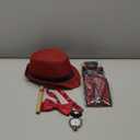 Gionforsy 1920s Accessories for Men 20s Gatsby Gangster Costume Accessories Set Panama Hat Set Roaring 20s Costume