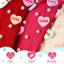 Hoteam 6 Pieces Valentine Headband for Women Beaded Love Heart Headband Pearl Rhinestone Crystal Jeweled Knotted Hairband for Valentine Hair Accessories Gifts(Red, Rose Red, White)