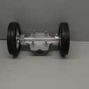 Heavy-Duty Steel Rolling Gate Wheel Carrier, 8" Rubber Wheels, Adjustable Steel U-Bolts, for Chain Link Gates or Metal Fence or Wooden Gate