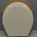 Bemis 500EC Durable Wood Toilet Seat with Easy Clean Hinges, Made in USA, Round, Bone