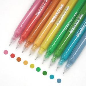 Gel Pens with Fine Point 0.6mm, 9 Colors Drawing Pencils for Adult Coloring Books Smooth Writing Pen Set for Journaling(Morandi Salt) Pack of 2