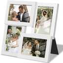 4x6 Collage Picture Frame Tempered Glass Front, Displays Four 4x6 Photo, Family Photo Collage Frame, Wall Decor Wall Hanging or Tabletop, White