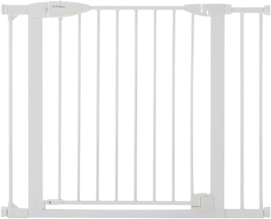 North States 5024129 30 x 29.75-40.5 in. Toddleroo White Metal Auto-Close Gate